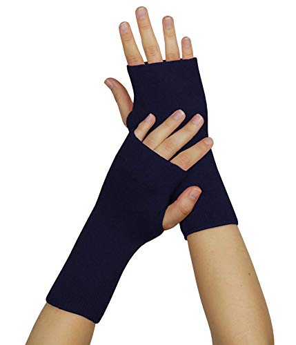 wobera ANGORA Pulswärmer oder Stulpen mit Daumenloch (Gr. 1, Farbe: marine) von wobera ANGORA