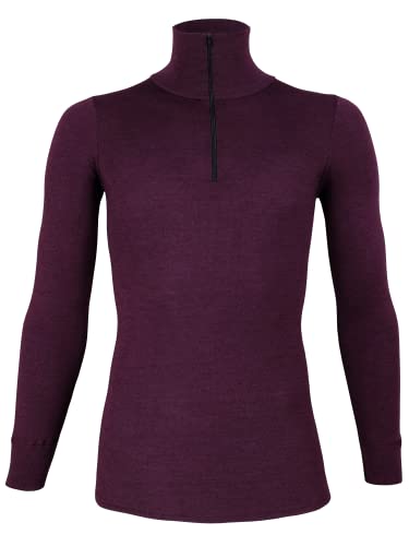 wobera AngoraRollkragenpullover mit Stehkragen und Reißverschluss mit 70% Schurwolle kbT und 30% Seide für Damen und Herren (Gr. L, Farbe: Bordeaux) von wobera ANGORA