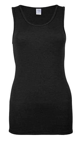 wobera ANGORA Damen Hemd ohne Arm aus 70% Schurwolle KbT und 30% Seide (X-Large, schwarz) von wobera ANGORA