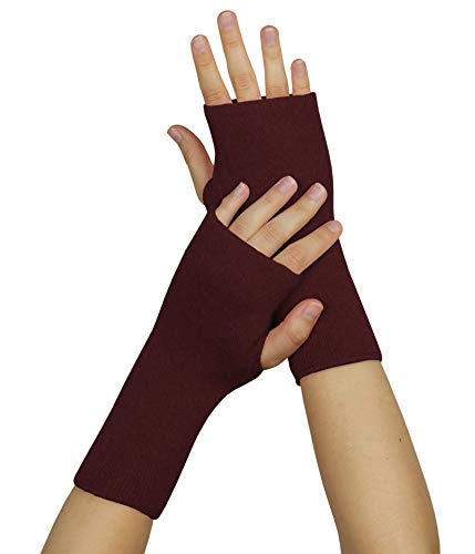 wobera ANGORA Pulswärmer oder Stulpen mit Daumenloch (Gr. 3, Farbe: bordeaux) von wobera ANGORA