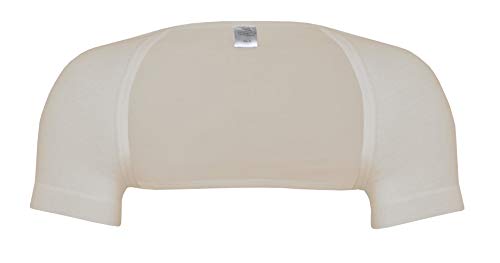 wobera ANGORA Schulterwärmer mit ½ Arm aus Angora, Schurwolle und Polyamid (Gr. L, Farbe: beige) von wobera ANGORA