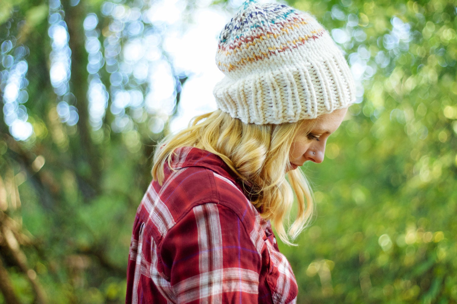 Grobstrick Stricken Slouchy Handgemachte Mehrfarbige Nahtlose Hudson Bay Mütze | Die Tahoe von woheloknitwear