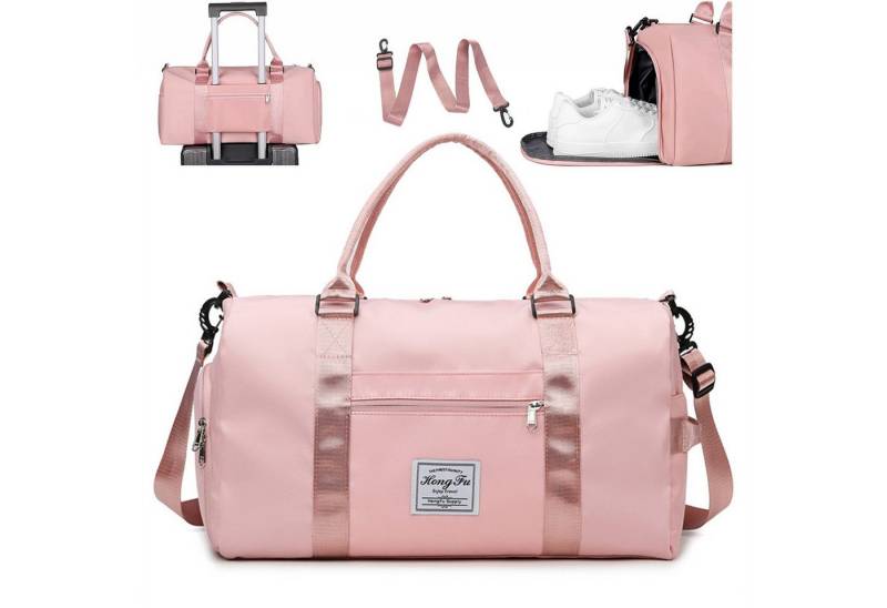 wohnTRAUM24 Reisetasche Sporttasche wasserdicht Handgepäck-Taschen mit Nassfach & Schuhfach, Travel Gym Tasche Fitnesstasche mit Schultergurt für Herren Damen von wohnTRAUM24