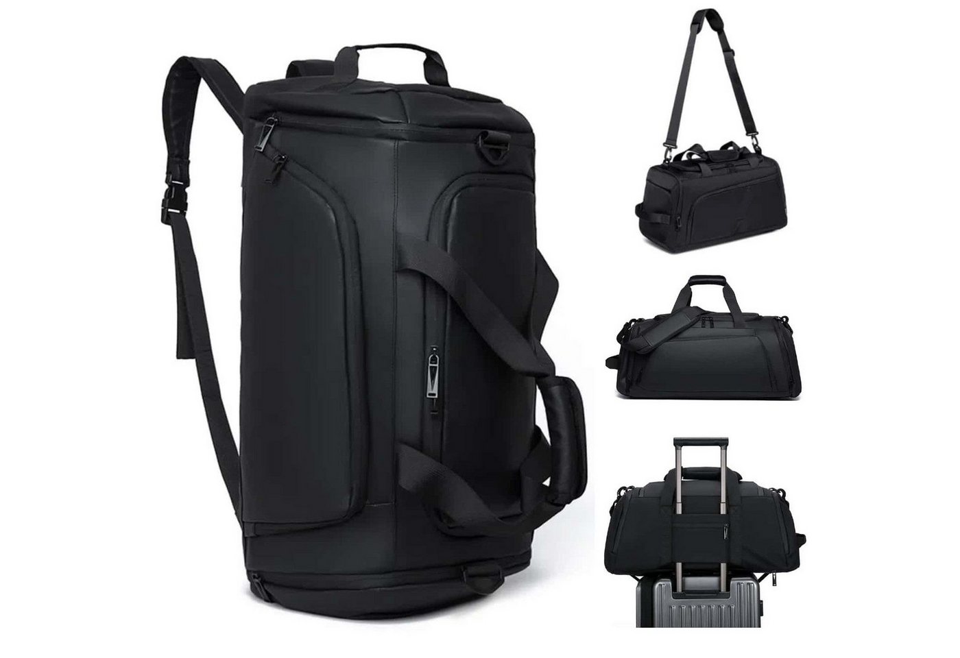 wohnTRAUM24 Sporttasche Reisetasche mit Schuhfach und Nassfach, verstellbaren Schultergurten (40L Wasserdicht Fitnesstasche Trainingstasche für Herren Damen, Schwarz), Große Kapazität Travel Gym Tasche Duffle Bag Fitnesstasche von wohnTRAUM24