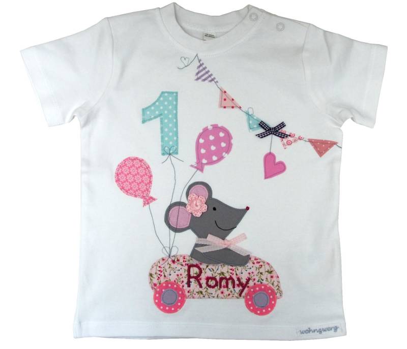 Geburtstagsshirt - Mäuserennen Mit Namen Von Wohnzwerg Mädchen 2 Shirt Maus Mädchenshirt von wohnzwerg