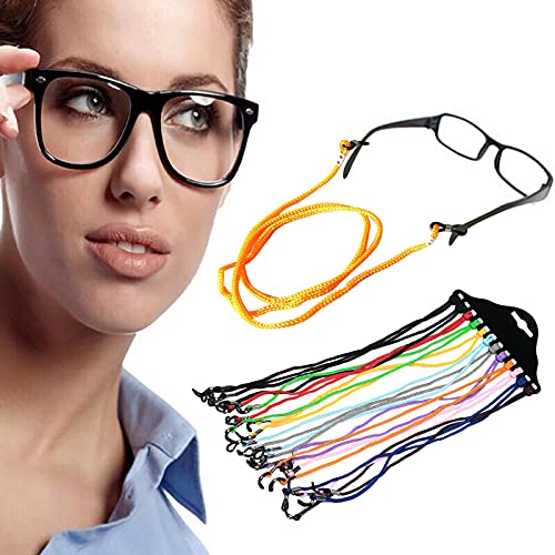wojonifuiliy Rutschfeste Brille Seil Lanyard Sport und Outdoor Brillenband -12 Wurzel Brille Lanyard Brillenhalter Nylon Lanyard für Frauen und Mädchen (Farbe) von wojonifuiliy