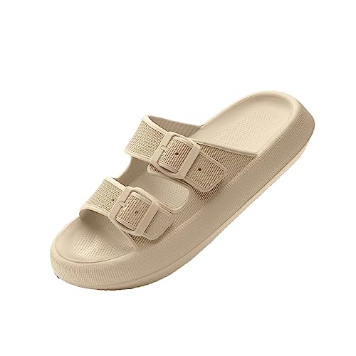 wolkensohle Hausschuhe Herren/Damen Cozislides Home Slippers Komfort Sandale Badeschuhe Unisex (khaki, adult, women, numeric_38, numeric_range, eu_footwear_size_system, numeric_39, medium) von wolkensohle