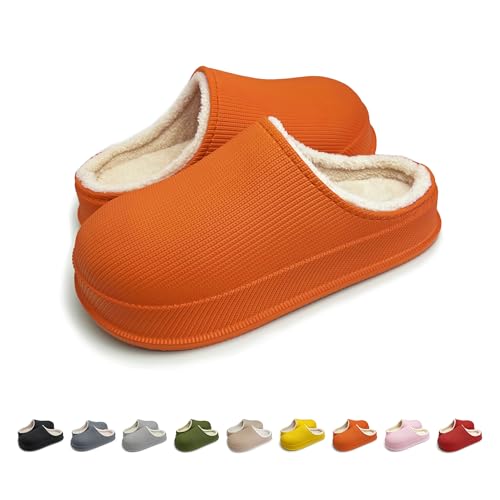 wolkensohle Hausschuhe Herren Damen Wasserdicht Rutschfeste Winterschuhe Warme Plüsch Cozy Slippers Leichte Reinigung Schlappen von wolkensohle