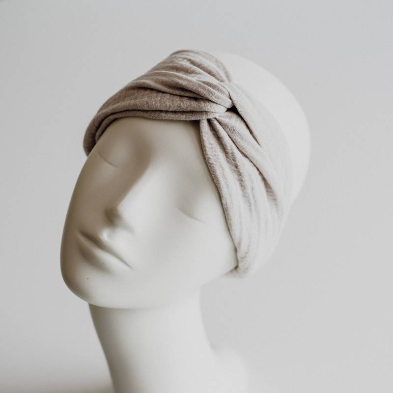 Haarband Zum Selbst Binden Uni Musselin Organic Double Gauze/Hellgrau von wolkenstaub