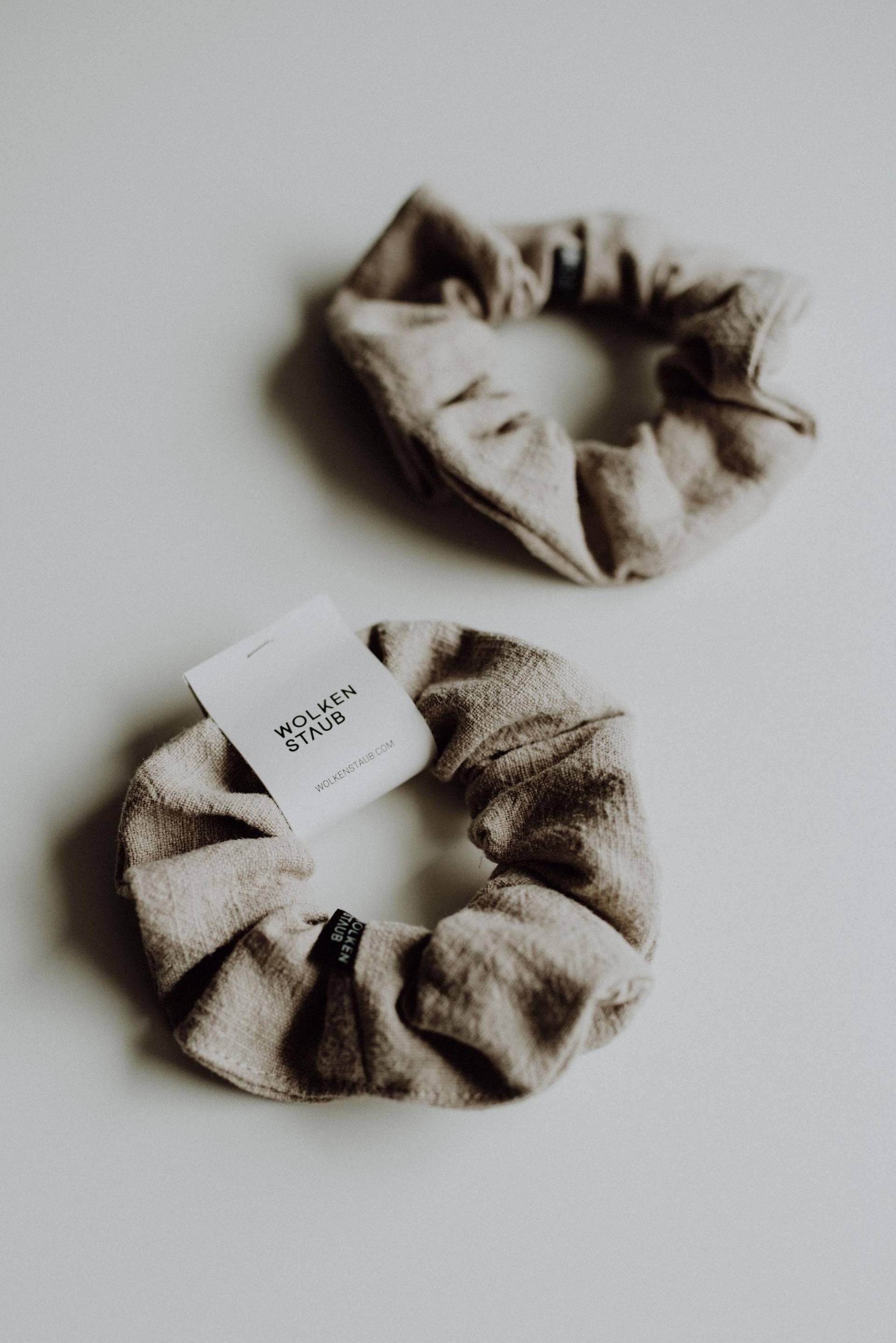 Scrunchie Haargummi Aus 100% Leinen Stone Washed/Hell Sand von wolkenstaub