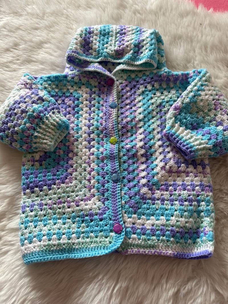 Kaputzenjacke, Jacke Für Kinder, Handmade, Gehäkelt von wollifanten