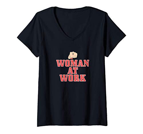 Damen woman at work woman's day feminist gift T-Shirt mit V-Ausschnitt Damen woman at work woman's day feminist gift T-Shirt mit V-Ausschnitt von woman's day feminist gift