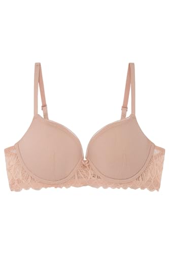 Women'secret Damen Beautiful Spitze Tüll Rosa Gepolsterter BH, Rose, 90B von women'secret