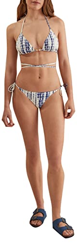 Women'secret Damen Bikinihöschen Schnürung Batik Bikini-Set, Bedruckt blau, S von women'secret