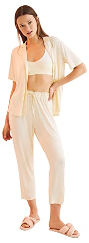 Women'secret Damen Capri Schlafanzug Pyjamaset, gelb, 38 von women'secret