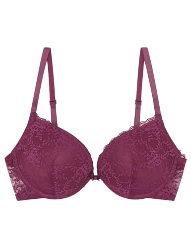 Women'secret Damen Gorgeous Push Up Spitze Granat BH, Rosa, 75B von women'secret