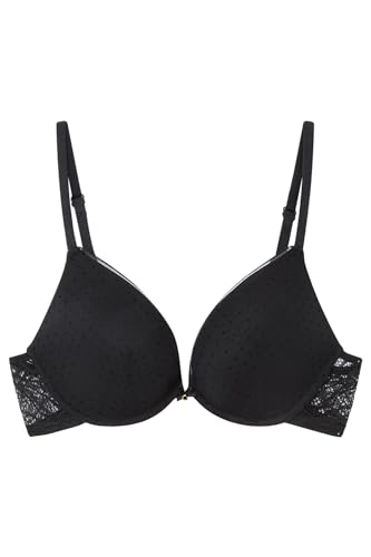 Women'secret Damen Gorgeous Spitze Tüll Schwarz Push-Up-BH, Black, 95B von women'secret