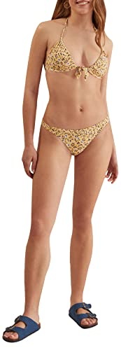 Women'secret Damen Höschen Blumen Bikini-Set, gestempelt gelb, XL von women'secret