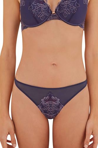 Women'secret Damen Klassischer Höschen Tüll Blumenstickerei Dessous, Blau (Azul Medio), 38 von women'secret