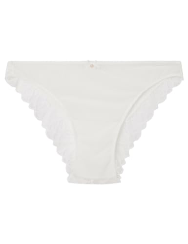 Women'secret Damen Klassischer Slip Spitze Tüll Weiß Funktionsunterwäsche, Off White, S von women'secret