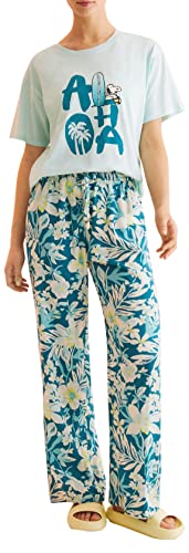 Women'secret Damen Lange Blumen Grün Lässige Hose, bunt, M von women'secret