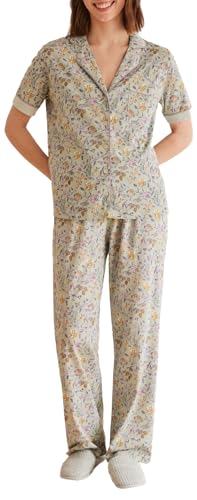 Women'secret Damen Langer Schlafanzug Mix and Match Spring Drops Pyjamaset, Green Print, L Women'secret Damen Langer Schlafanzug Mix and Match Spring Drops Pyjamaset, Green Print, L von Women'secret