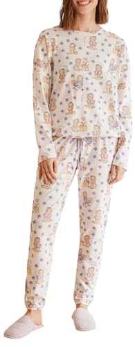 Women'secret Damen Langer Schlafanzug mit Mehreren License Spring Break Pyjamaset, Whisper White, S von women'secret