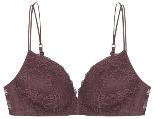 Women'secret Damen Lovely Maroon lace Triangle Bra Gepolsterter BH, Garnet, 100B von women'secret