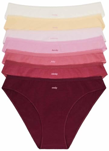 Women'secret Damen Pack 7 Höschen Baumwolle Rosa Dessous, Weißer Hintergrund, 38 von women'secret