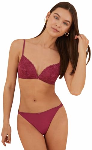 Women'secret Damen Schöner dreieckiger Spitze in Kastanienbraun BH, Rosa, 75B von women'secret