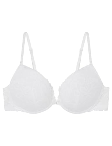 Women'secret Damen Schöner klassischer Spitze gefüllt BH, gelb/weiß, 85B von women'secret