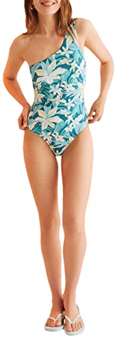 women'secret Damen Asymmetrischer Badeanzug mit Print Bikini, Muster Grün, L von women'secret