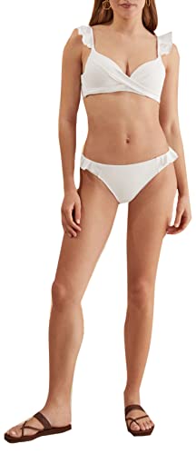 women'secret Damen Bikinihöschen Rüschen Weiß Bikini-Unterteile, Elfenbein, S von women'secret