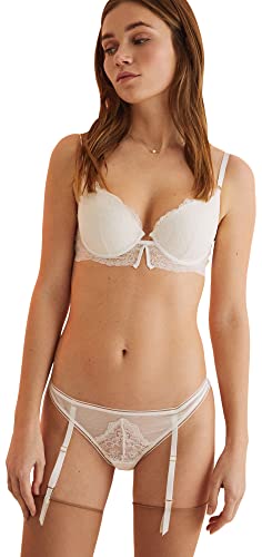 Women'secret Damen Braguita clásica Encaje Blanco Con liguero Funktionsunterwäsche, Marfil, 38 von women'secret