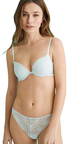 women'secret Damen Gepolsterter BH, Grüner Druck, 80B von women'secret