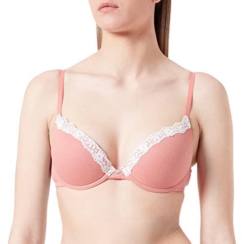 Women'secret Damen Gorgeous Baumwolle Spitze Rosa Push-Up-BH, orange, 75D von women'secret