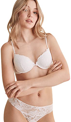 Women'secret Damen Klassischer Spitzen Beautiful mit Polstern BH, gelb/weiß, 75B von women'secret