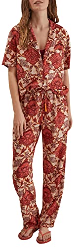 women'secret Damen Lager Pyjama Hemdlook Pyjamaset, Print Orange, 36 von women'secret