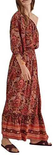 Women'secret Damen Langer Print ECOVERO Rock, granatrot Bedruckt, Large von women'secret