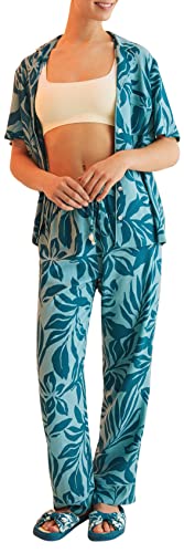 women'secret Damen Langer Pyjama Hemdlook Print Blau Pyjamaset, Mehrfarbig, 38 von women'secret