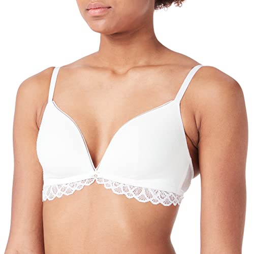 Women'secret Damen Lovely Triangel Spitze Tüll Weiß BH, Off White, 85B von women'secret