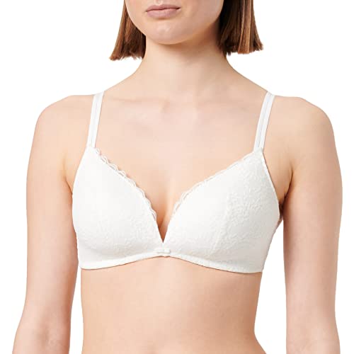 Women'secret Damen Lovely Triangel Spitze Weiß BH, Undurchsichtige, Elfenbein, 80B von Women'secret
