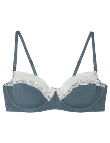 women'secret Damen Pretty Balconette Baumwolle Grün BH, Large von women'secret