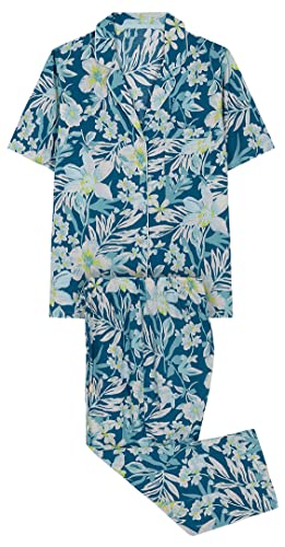 women'secret Damen Pyjama Hemdlook Caprihose Blumen Pyjamaset, Mehrfarbig, 36 von women'secret