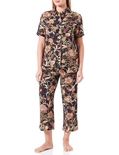 Women'secret Damen Pyjama Hemdlook Caprilänge Blumen Grün Pyjamaset, 36 von women'secret