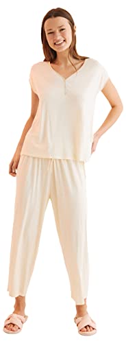 Women'secret Damen Pyjama Pyjamaset, gelb, 38 von women'secret