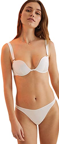 women'secret Damen Tanga satén Blanco Funktionsunterwäsche, Marfil, von women'secret