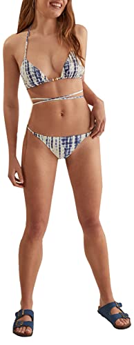 women'secret Damen Top Triangel Batik Blau Bikini, Estampado Azul, 75B von women'secret