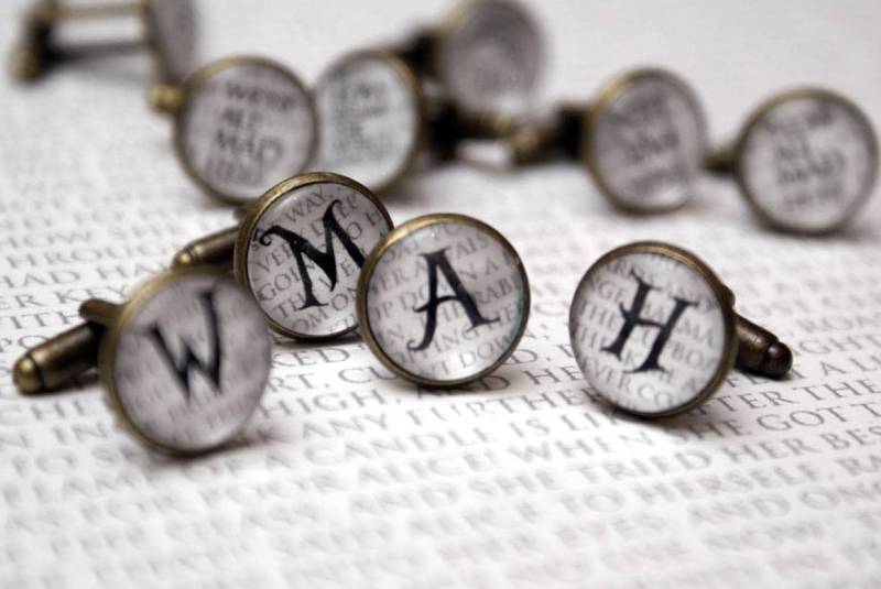 Alice Im Wunderland - Manschettenknöpfe Zahlen Und Buchstaben, Mad Hatter, White Rabbit, Schmuck, Manschettenknopf, Zitat, Mode von wonderinalicelanduk