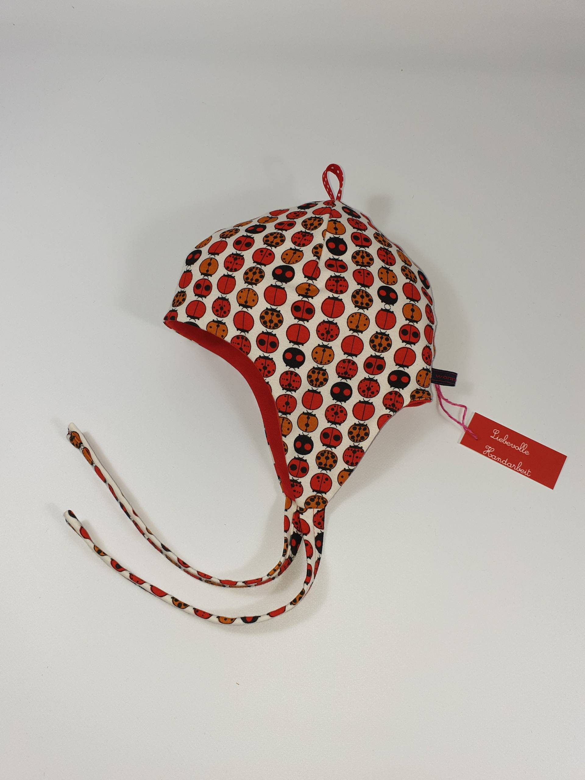 Mütze "Marinchen" Mit Zipfel, Marienkäfer Und Rot, Übergangmütze Mütze "Marinchen" Mit Zipfel, Marienkäfer Und Rot, Übergangmütze von wonnekind